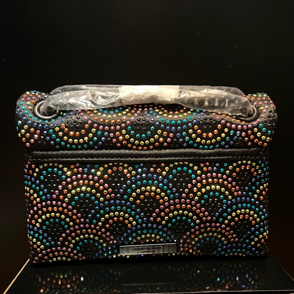 NWT Kurt Geiger Mini Crystal Kensington Crossbody Bag with Black Eagle Head - Picture 5 of 12